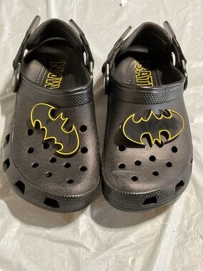 Kids Batman Clog Sandals - Black with Yellow Logo 1089
